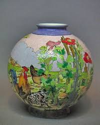 Emaux De Longwy Pottery Art Glass Art Pottery Vase