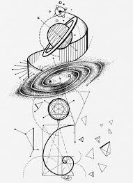 Designed By Dushky Art Illustration Drawing Tattoo Design Lineart Geometric Space Geometric Universe Tattoo Geometric Tattoo Design Universe Tattoo