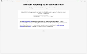 Who was responsible for illustrating … Random Jeopardy Question Generator Perchance