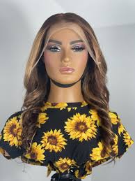 22 Inch Brown W/ Blonde Highlights Body Wave Frontal Wig