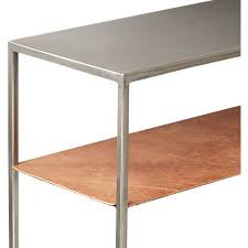 Mill Mini Leather Console Table Reviews Cb2 In 2020 Leather Console Table Modern Console Tables Console Table