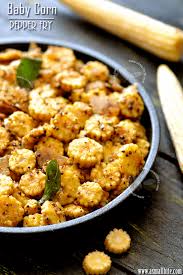 Baby Corn Pepper Fry Recipe Is A Very Quick Side Dish Or Even Name It As A Starter Wh Baby Corn Recipes Indian Food Recipes Vegetarian Canned Baby Corn Recipe