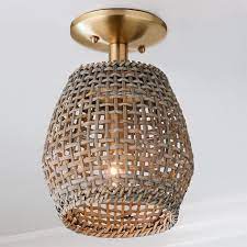 Young House Love Check Rattan Ceiling Light In 2021 Ceiling Lights Young House Love Rattan Light Fixture