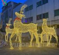 Custom Christmas LED Animal Sculpture Waterproof Lighted Deer Motif  Decoration