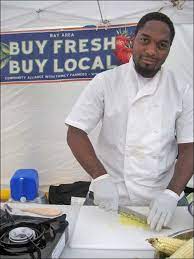 Bryant Terry Gives A Healthy Cooking Demo At The Bayview Farmer S Market He Is An Eco Chef Food Justice Ac Food Justice African American Food Organic Kitchen