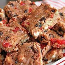 Icebox Fruitcake Recipe Yummly Rezept Graham Crackers Obstkuchen Weihnachtsessen