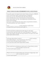 Teks pengacara majlis perasmian penutupan kejohanan bola sepak mssm kawasan jasin untuk tahun 2012. Emcee Script Doc Document