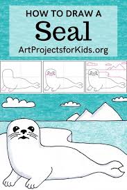 How To Draw A Seal Art Projects For Kids Easy Christmas Drawings Christmas Drawings For Kids Kids Art Projects