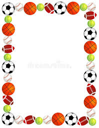 Sport Balls Five Different Sport Balls Border Frame On White Background Sponsored Sport Ba Sports Coloring Pages Page Borders Design Different Sports