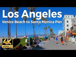 Venice Beach To Santa Monica Pier Walking Tour Los Angeles 4k Ultra Hd 60fps Youtube