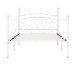 ✓ kauf auf größere betten können sie zum mittelpunkt des kinderzimmers machen: Vidaxl Bettgestell Mit Lattenrost Weiss Metall 90 X 200 Cm Vidaxl De
