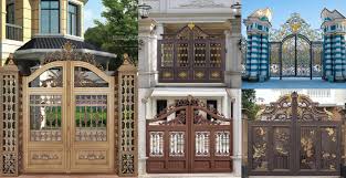 The front gate design for single floored house can be a double door gate with modern day locks. Home Front Gate Design Ideas