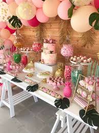 Flamingos Pineapples Baby Shower Party Ideas Photo 1 Of 10 Luau Baby Showers Pineapple Baby Shower Hawaiian Baby Showers