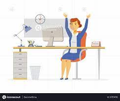 Premium Happy Office Worker Illustration Download In Png Vector Format Business Illustration Illustration Design Resources