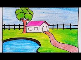رسم منظر طبيعي سهل رسومات سهلة وجميلة تعليم الرسم رسم سهل landscape drawing youtube mario characters fictional characters art