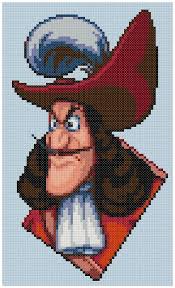 Pdf Cross Stitch Pattern 0029 Captain Hook By Pdfcrossstitch Disney Cross Stitch Patterns Cross Stitch Disney Cross Stitch