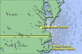 Location Of Lost Colony And Jamestown Totallyhistory Com Colonial America Roanoke Island Roanoke Colony