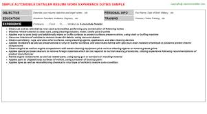 automobile detailer cv resume sample