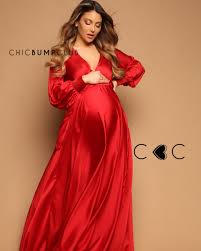 Luxury Red Maternity Dress This Silky Wrap Maternity Gown Red Maternity Dress Maternity Long Dress Maternity Gowns
