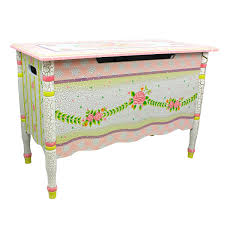 Fantasy Fields Crackled Rose Thematic Kids Wooden Toy Chest With Safety Hinges Imagination Inspiring Hand Crafted Hand Painted Details Non Toxic Lead Fre Toy Storage Boxes Wooden Toy Chest