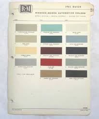 Find 1965 Buick R M Color Paint Chip Chart All Models