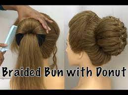 Beautiful Bun Hairstyle From Donut Easy Bun Hairstyles Youtube Easy Bun Hairstyles Bun Hairstyles Braided Bun Hairstyles