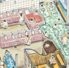 honami enya creates detailed cross section illustrations of sentos 日本美術 イラスト 日本