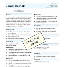one page resume example jobtemplate.pro