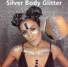 Go Ho Silver ansikte kropp glitter gel, sångare konserter ansikte glitter  smink, holografiska långvariga tjocka paljetter glitter för ögonläpp  hårnaglar, festival rave tillbehör, 05 silver : Amazon.se: Skönhet