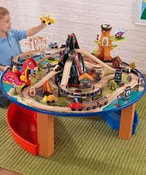 Dino Train Table Set By Kidkraft Zulily Zulilyfinds With Images Train Table Wooden Toy Train Wooden Train Set