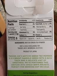 trader joe s matcha green tea calories