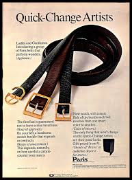 1968 Quick Change Artists Paris Leather Belts Vintage Print Advertisement 1960s Parisleatherbelts Leather Belts Mens Fashion Lady And Gentlemen