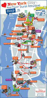 Map Of Nyc Tourist Attractions Sightseeing Tourist Tour Map Of New York New York City Travel Visit New York