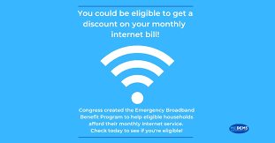 Residents can apply directly through their current broadband provider or at getemergencybroadband.org. Luq43bnpymtukm