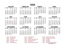 Free download monthly 2021 calendar templates. 2020 Indonesia Yearly Excel Calendar Free Printable Templates