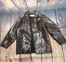 Rare Vintage M Julian Wilsons Brown Leather Button Down Jacket Size Medium Wilsonsmjulian Leathercoat Jackets Vintage Leather Jacket Leather Jacket
