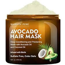 The key is the coconut oil, which binds to the hair thus reducing keratin loss. Amazon Com Majestic Pure Avocado And Coconut Hair Mask For Dry Damaged Hair Infused With Biotin Deep Conditioning Hair Thickening For Healthy Hydrated Hair Sulfate Free 16 Fl Oz Beauty