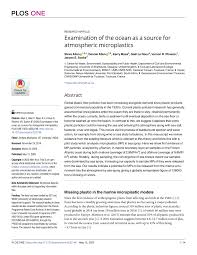 Pdf Examination Of The Ocean As A Source For Atmospheric Microplastics