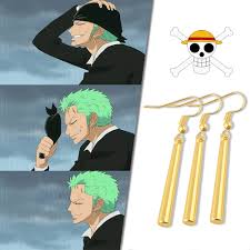 Each of the bishops wears a bishop earring as an insignia; Animation Art Characters Japan Anime Zoro One Piece Theme Roronoa Earrings Fashion Cartoon Jewelry Access Collectibles