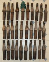 5 Lot Antique Telegraph Telephone Pole Glass Insulator Wood Posts Peg Screw Pin Glass Insulators Bottles Decoration Glass