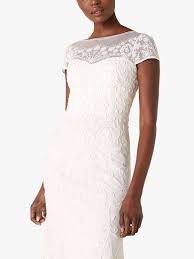 A classic wedding guest outfit will often have a floral theme. Monsoon Sophie Lace Embellished Bridal Dress Ivory At John Lewis Partners