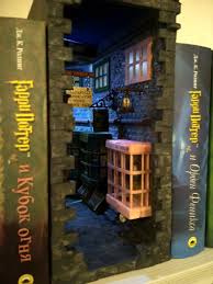 Book Nook Magic Alley Booknook Book Shelf Inserts Book End Etsy In 2020 Book Nooks Miniture Things Bookshelf Art