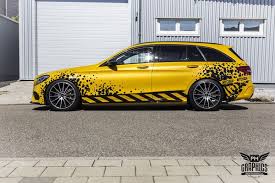 Mercedes Benz C450 Amg Gt Yellow Metallic Premium Wrapping In 2020 Mercedes Benz Autodesign C 63 Amg