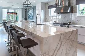 You can bring color in by painting the kitchen walls a muted color like gray or seafoam. Calacatta Gold Sale Quartz Kitchen Countertop At Low Price Farmhouse Kitchen London By Astrum Granite Houzz