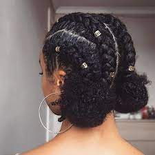 Braids And Buns Protective Hairstyles For Natural Hair Protective Hairstyles For Natural Hair Hair Styles Natural Hair Styles