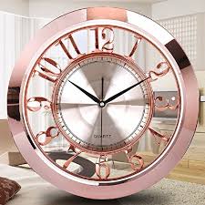 Unlike other using cardboard as clock background that easy. Wawzj Wall Clock Sweep 16 Inch Clock European Round Quartz Clock Rose Gold Buy Online In Cote D Ivoire At Cote Desertcart Com Productid 49244251