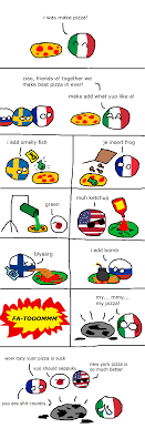 I've been four or five times to france, a couple of times to eastern europe, 8 or 9 times to england, a few times to spain and italy, and so on. Italian Pizza Italy Sweden France Japan Usa Finland Russia By Eventt Polandball Countryball Lenguaje De Los Gatos Memes Italianos Memes En Espanol