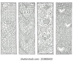 Includes images of baby animals, flowers, rain showers, and more. Coloring Page Valentines Day Bookmarks Stock Illustration 253800433