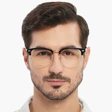Browline,Horn,Classic Wayframe Black/Golden Eyeglasses
