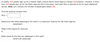 We did not find results for: Solved If Exactly 206 People Sign Up For A Charter Flight Chegg Com
